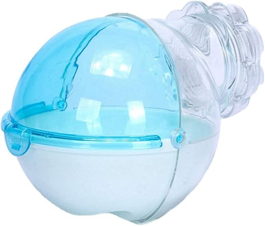 Hamster Bathroom Small Animal Sand Bath Container Removable Iron Wire Acrylic Cage Accessories Suitable for Gerbil Syrian Hamster Mouse (Blue)