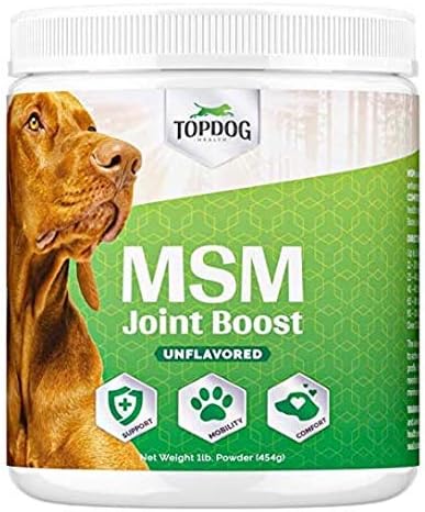 MSM Joint Boost Powder - Hip & Joint Dog Supplement for Joint Mobility & Flexibility - Natural Anti-Inflammatory with Sulfur - Unflavored