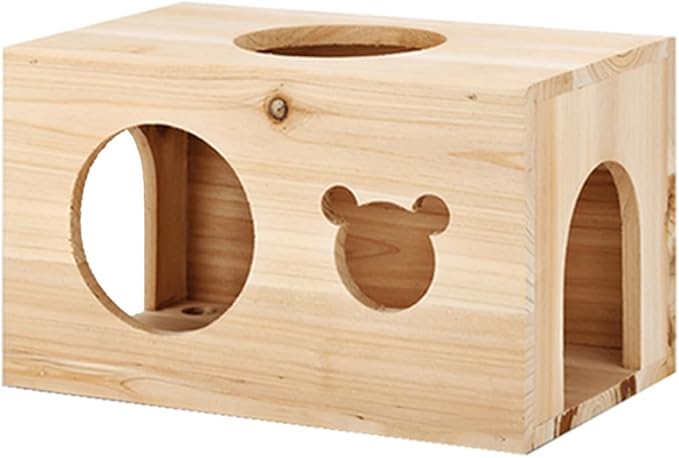 Chinchilla House Chinchiila Nest Degu House Small Animal Hideout Natural Wooden No Paint Wooden peg Safe Durable Teeth Grinding