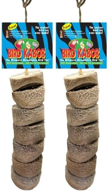 Original - 2 Pack - an All-Natural, Holistic, Veterinarian Recommended, Earth Friendly, shreddable Hanging Bird Toy with Yucca Chunks