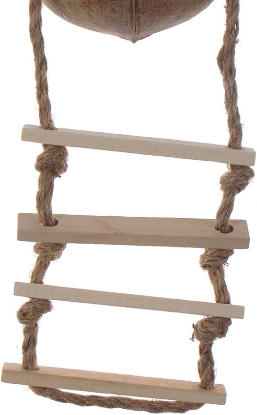 Hypeety Natural Coconut Hideaway Birds Toys Decorative Bird Nest Cage House with Bird Ladder Parakeet Budgie Cage Bird Nest