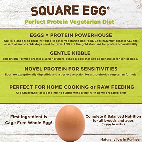 Square Egg Dry Dog Food, Gentle Kibble Sturcture, Whey Proten, Amino Acids, Easily Digestible Ideally for Senior Dogs 4.4lbs