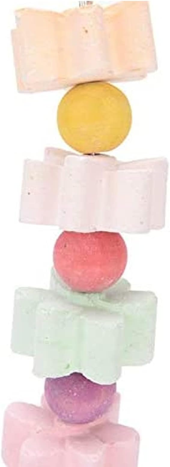 2Pieces Parrot Beak Trimmer Calcium Stone Chinchilla Grinding Teeth Lava Block Bird Beak Trim Pumice Toy Mineral Rock Chewing Toys with Bell for Conure Budgies Parakeet Hamster Rabbit