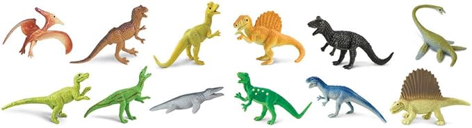 Safari Ltd. Carnivorous Dinosaurs TOOB - Set of 12 Mini Figurines Featuring T-Rex, Spinosaurus, Utahraptor, Allosaurus, Pteranodon, & More - Educational Toy Figures for Boys, Girls & Kids Ages 3+