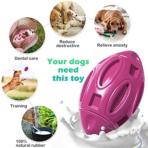 2 Pack Squeaky Dog Toys for Aggressive Chewers Large Medium Small Puppy Interactive Dog Chew Toy Durable Rubber Indestructible Tough Ball