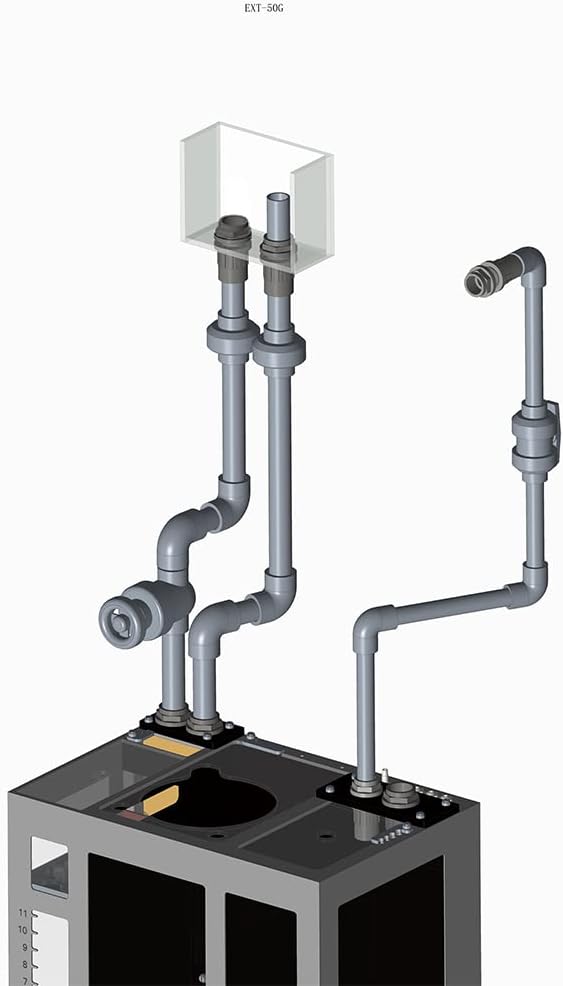 Innovative Marine EXT (External Overflow) Complete Reef System - Aquarium, Stand, Sump, Return Pump, and Plumbing Assembly (50 Gallon with White APS Stand with Leveling Frame)
