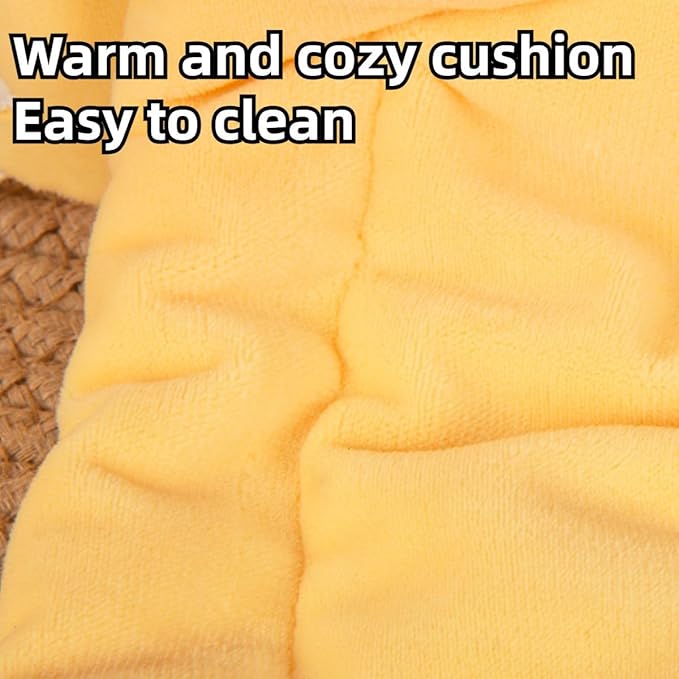 Guinea Pig Hideout Large with Curtain, Bunny Hideout, Machine Washable Guinea Pig Hide Tent Houses & Habitats, Small Animal Hideout for Pet Rabbit, Ferret, Rat, Chinchilla, Squirrel (Yellow)