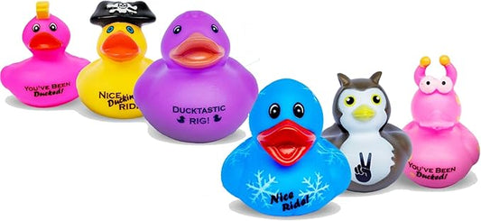Rubber Ducks with 5 Fun Themed Logos for Jeep Ducking – 25 Pack of Assorted Mini Duckies with Variety Designs for Off-Road Duckers, Trail Gifting, Dashboard and 4x4 Fun, Bulk Rubber Duck for Adults