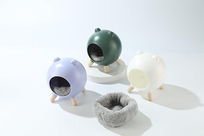 TUTU&LELE Hamster Hideout, Tiny House Hideout and Habitat, Space Elf Hiding Nest, Durable Hamster Bed with Round Thick Plush Pads, for Mice, Gerbils,Hamsters to Play, Sleep and Rest (Purple)