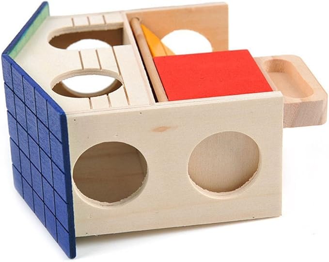 Pet Small Animal Hideout Hamster House Deluxe Two Layers Wooden Hut Play Toys Chews