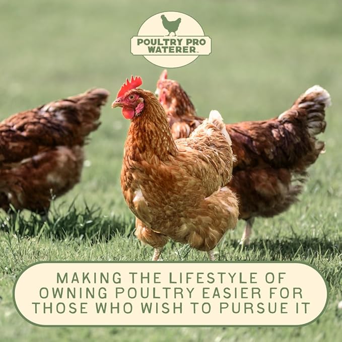 The Original Poultry Pro Waterer | DIY Chicken Waterer for Chicken Coop | Hands Free Poultry Waterer Suitable for Pigeons, Ducks, Chickens & Other Smaller Birds - Fits All 5 Gallon Buckets