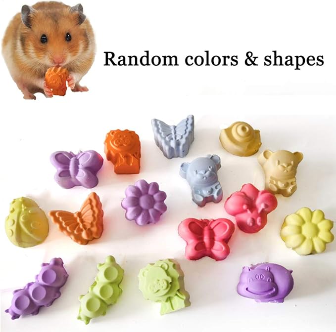 10 Pieces Hamster Teeth Grinding Lava Block Calcium Stone Chew Toys for Chinchillas Rabbits Gerbil Guinea Pig Syrian Hamster Squirrel Ferret