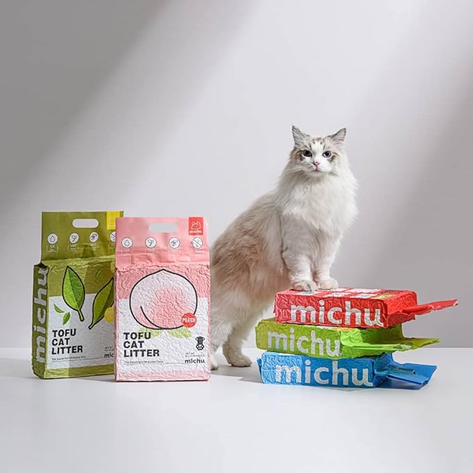 Tofu Cat Litter Natural Clumping Tofu Cat Litter 5.5lb/88oz 5 Scents (Watermelon + Mixed, 2 Pack)