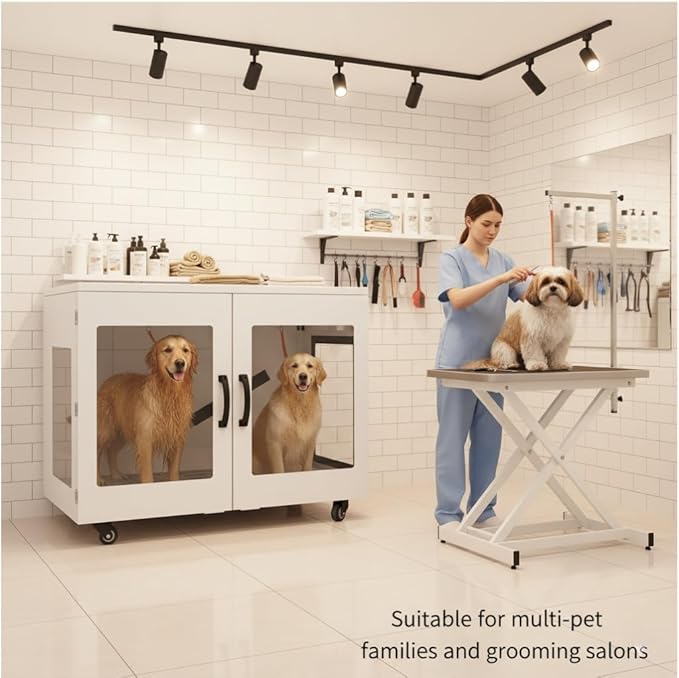 229L Large Capacity Pet Dryer Box Machine - Professional Dog Cat Grooming Blower with Smart Temp Control, Low Noise Pet Hair Drying Blow Box for Up to 100 lbs Pets