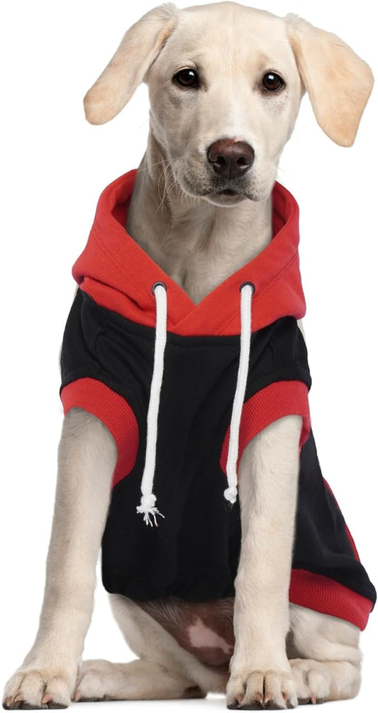 Dog Hoodie for Large Dogs - Cotton Sweatshirt Soft Breathable Sweater, Sleeveless Clothes Cozy Coat for Spring Autumn Winter, Red XXL