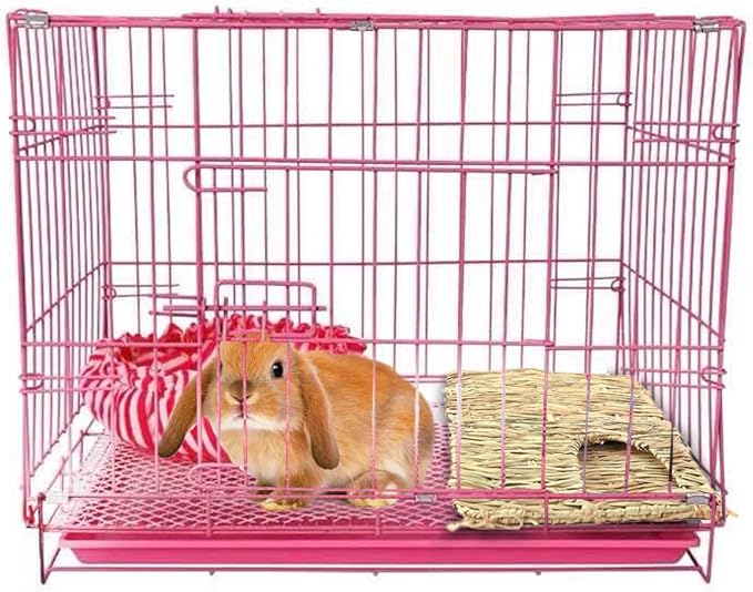 Tfwadmx Rabbit Grass House, Extra Large - Natural Hand Woven Seagrass Play Hay Bed, Hideaway Hut Toy for Bunny Hamster Guinea Pig Chinchilla Ferret