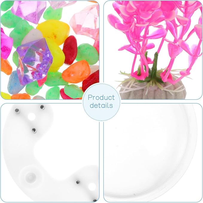 POPETPOP Wall-Mounted Acrylic Fish Tank Transparent Hanging Aquarium for Home Decor for Fish Water Plants Space-Saving Wall Decoration