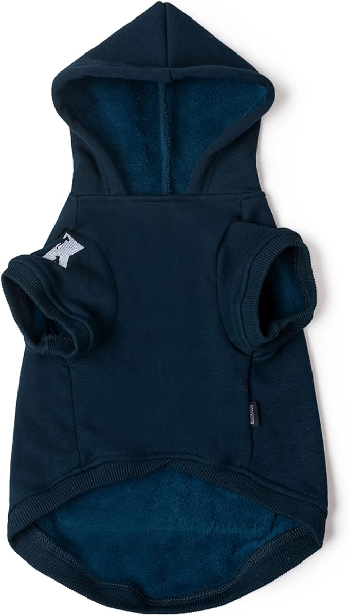 Koneseve Dog Hoodie Fleece Puppy Clothes Warm Sweater with Hat for Small Dogs Cat Hooded Shirt Kitten Pet Basic Hoodies Sweatshirt with Pocket Doggie Soft Winter Coat Apparel (Blue; L)