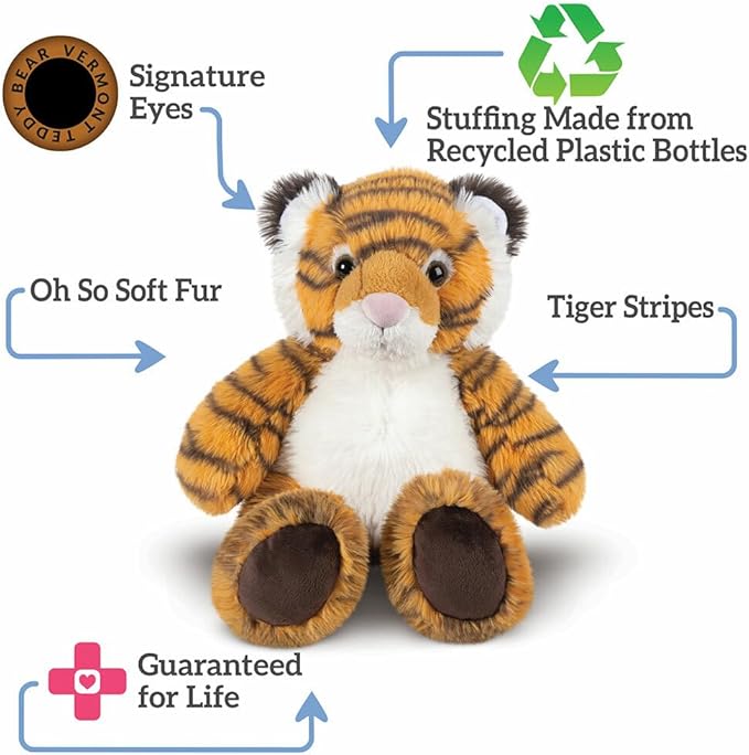 Vermont Teddy Bear Tiger Stuffed Animals - Tiger Plush, Orange, 18