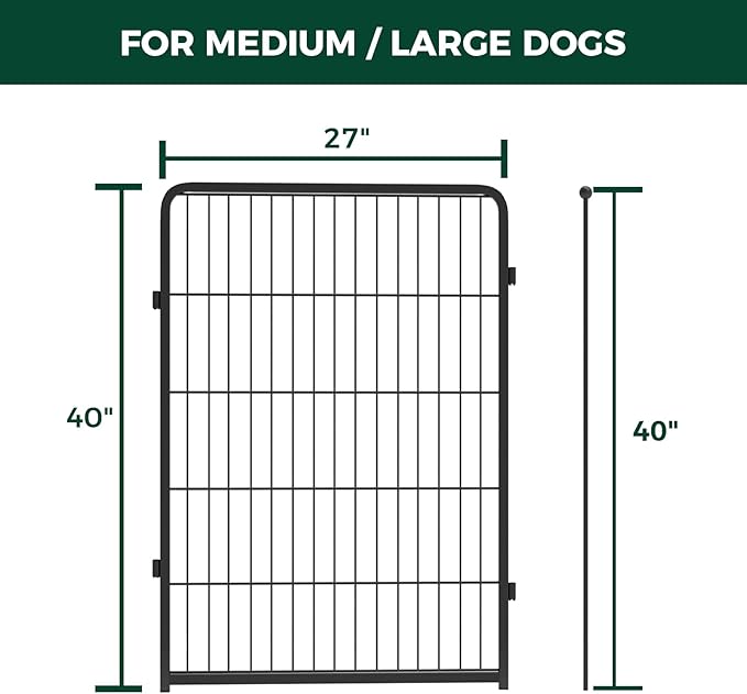 FXW Homeplus Unleashed Indoor Dog Playpen - Stress-Free and Safe Play, Heavy Duty 40 Inch 4 Panels Dog Pen for Medium and Large Dogs, Black│Patented