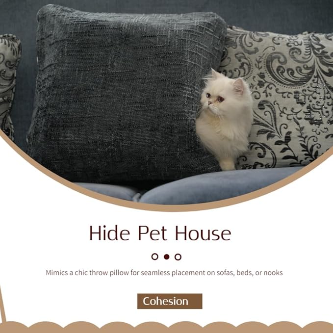 Peekaboo Cat Cave Small Square Tunnel pet House, Comes with Two Protective Covers as a Gift