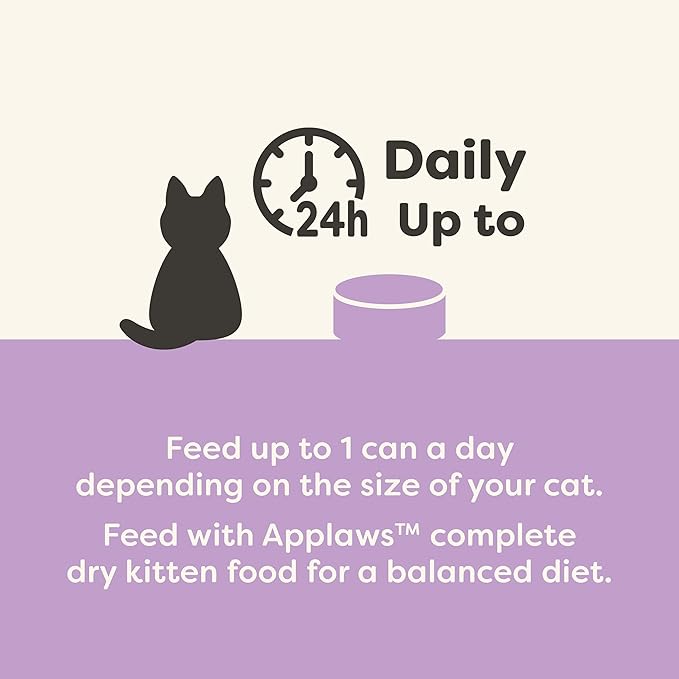 Applaws Natural Wet Kitten Food, Limited and Natural Ingredients, High Protein with No Artificial Additives, Kitten Variety Selection in Broth (6 x 2.47oz Cans)