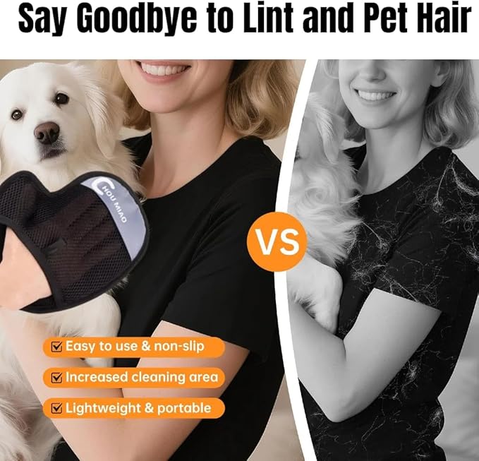 Pet Hair Removal Glove, Electrostatic Gloves Pet Hair,Reusable Cat & Dog Hair Remover for Couch, Electrostatic Pet Hair Remover 1 Pcs