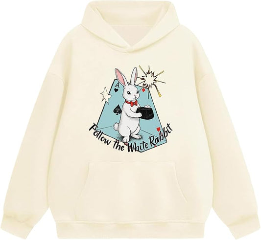 Oversized Hoodies for Women 2025 Trendy Cute Dog Cat Print Sweatshirts Hooded Pullover Tops with Kangaroo Pocket
