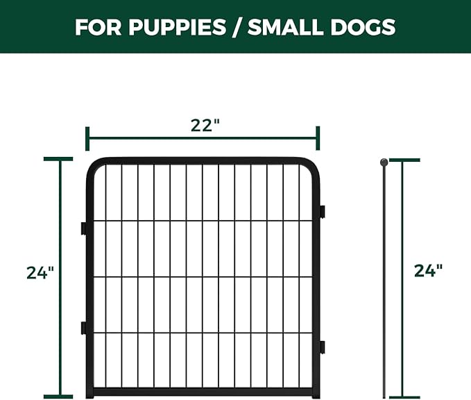 FXW Homeplus Unleashed Indoor Dog Playpen - Stress-Free and Safe Play, Heavy Duty 24 Inch 2 Panels Dog Pen for Puppy and Small Dogs, Black│Patented