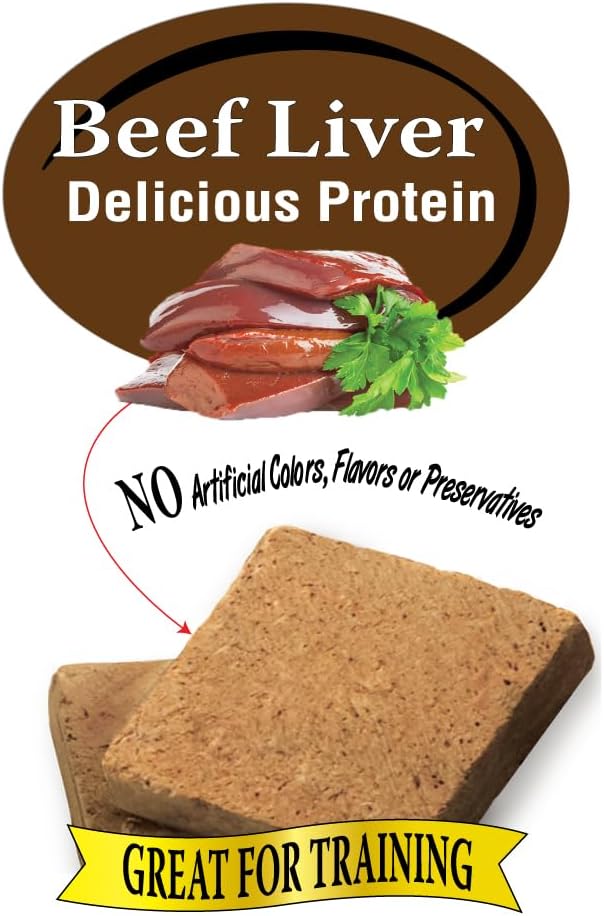 Chops Beef Liver Dog Treats, Freeze-Dried, Low Fat, High Energy & Nutrient Rich Food for Your Furry Friend, All Natural Ingredients, 500g - Bulk