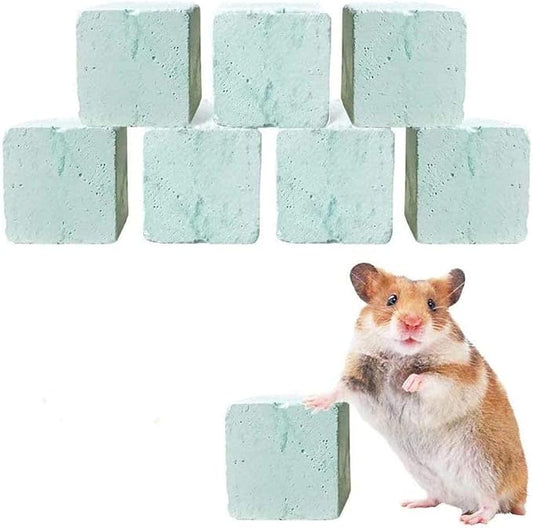 8Pieces Rat Lava Block Chinchilla Bites Calcium Cubes Stone Hamster Grinding Teeth Supplies Mineral Pumice Chew Toy for Gerbil Guinea Pig Mouse