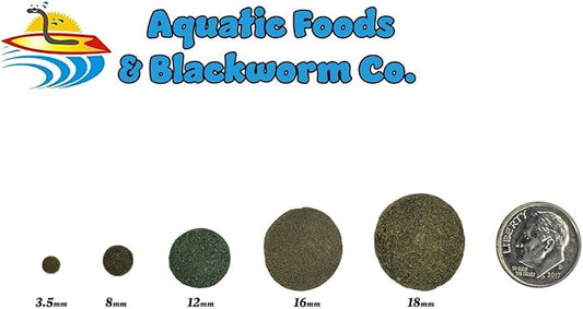 Aquatic Foods Inc. 8mm - 1/3" Brine Shrimp/Red Algae Color Enhancing & Spirulina/Green Algae Sinking Wafer Mix for Shrimp, Snails, Plecos, Catfish, All Tropical Fish...WL…1-lb Foil Pouch Bag