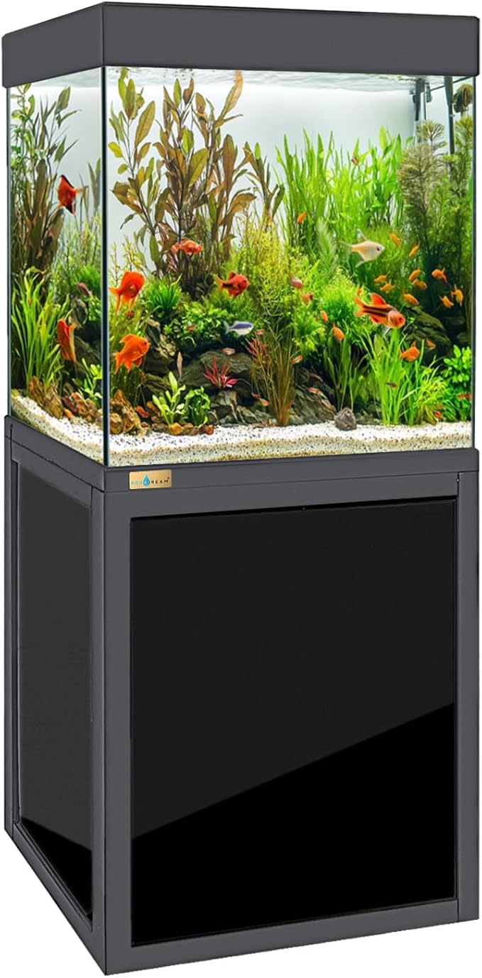 40-Gallon Aquarium with Premium Tempered & Ultra-Clear Glass (Complete Setup) All in Black