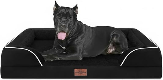 Comfort Expression XXL Orthopedic Dog Bed for Extra Large Dogs, Waterproof Orthopedic Foam Dog Beds, Washable Dogs Sofa Beds with Removable Cover & Non-Slip Bottom(XX-Large,Grey)
