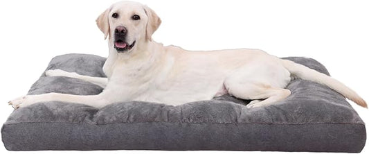 Dog Bed for Crate for Large Dog, Machine Washable Bed XL Crate Plush Pet Kennel Pad with Non-Slip Bottom, Pet Sleeping Mat, 41x27 inch, Dark Gray