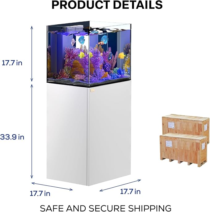 Saltwater Aquarium Tank | 37 Gallon Ultra Clear Glass with Sump, White
