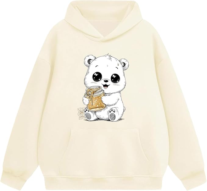 Oversized Hoodies for Women 2025 Trendy Cute Dog Cat Print Sweatshirts Hooded Pullover Tops with Kangaroo Pocket