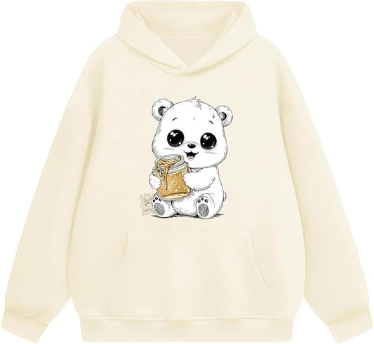 Oversized Hoodies for Women 2025 Trendy Cute Dog Cat Print Sweatshirts Hooded Pullover Tops with Kangaroo Pocket