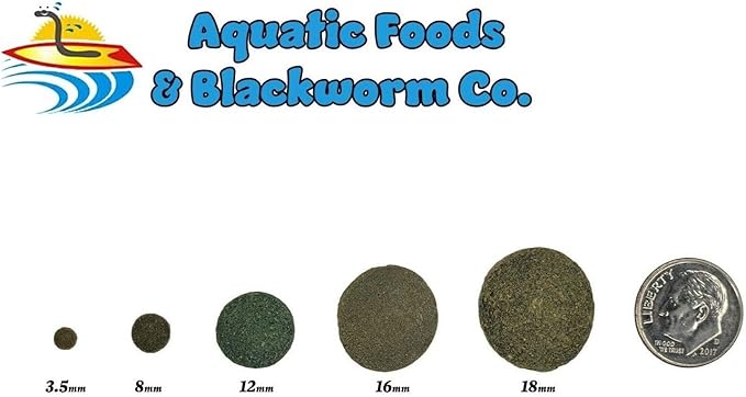 Aquatic Foods Inc. 12mm - 1/2" Spirulina, Algae, & Veggie Sinking Wafers for All Bottom Feeding Fish, Plecos, Catfish, Shrimp, Snails, Crabs. All Tropical Fish. - WL…1-lb Foil Pouch Bag