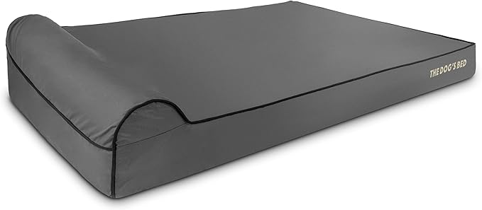 The Dog’s Bed Orthopedic Headrest Dog Bed XXXL Grey/Black, Memory Foam, Pain Relief for Arthritis, Hip & Elbow Dysplasia, Post Surgery, Lameness, Waterproof Washable Cover