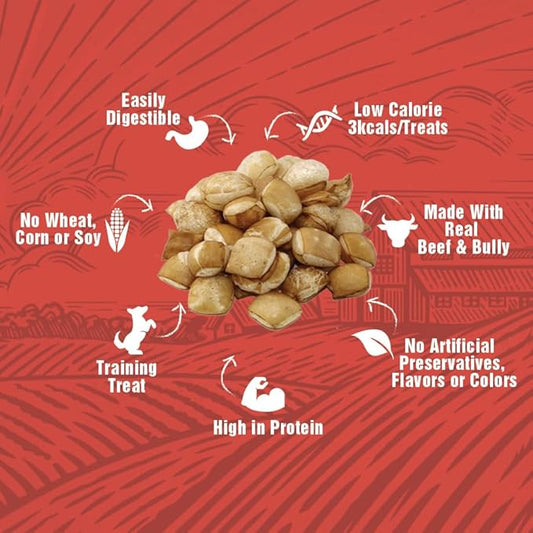 Beef & Bully Collagen Puff Treats for Dogs for Rewarding and Training | 6 oz Bag