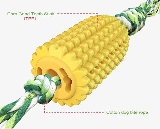 Dog Chew Toys, Puppy Toothbrush Clean Teeth Interactive Corn Toys, Dog Toys Aggressive Chewers Medium Large Breed