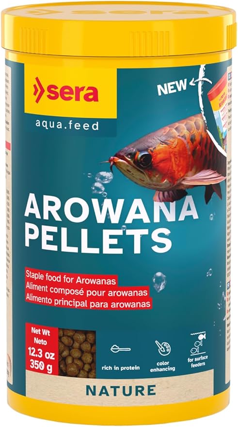 Sera Arowana Pellets 12.6 oz 1000 ml | Arowana Fish Food for Carnivorous Fish | Floating Pellets with High Aquatic Protein | Tropical Food | Aquarium Food for Carnivore Fish