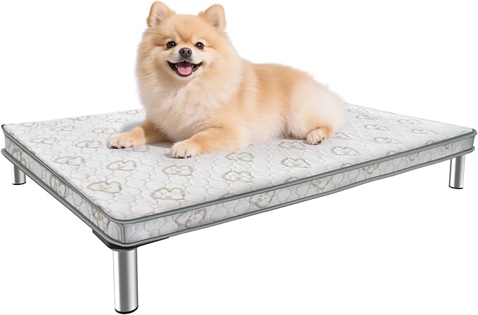 FXW TitanNest Chew-Proof Elevated Dog Bed, Raised Cot for Indoor/Outdoor/Camping Use, Durable & Waterproof Cooling Pet Bed with Exclusive Cover for Extra-Small Dogs, 30.0" L x 22.0" W x 4.5" H, Black