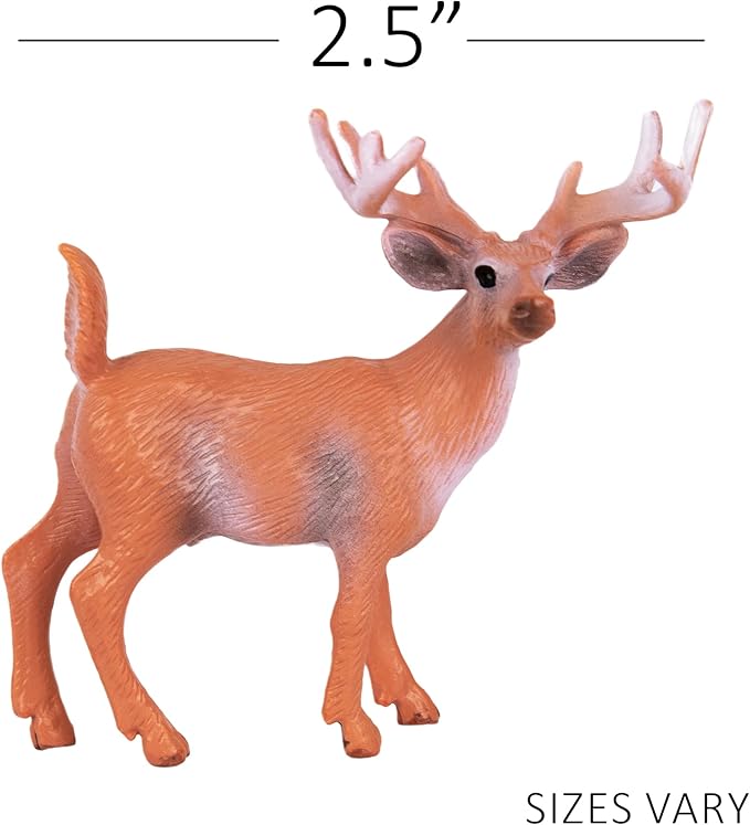 ArtCreativity Forest Animal Figures - Set of 7 Woodland Animals - Mini Forest Animal Figurines for Woodland Cupcake Topper Decorations - Forest Cake Decorations for Baby Shower - Small Animal Toys