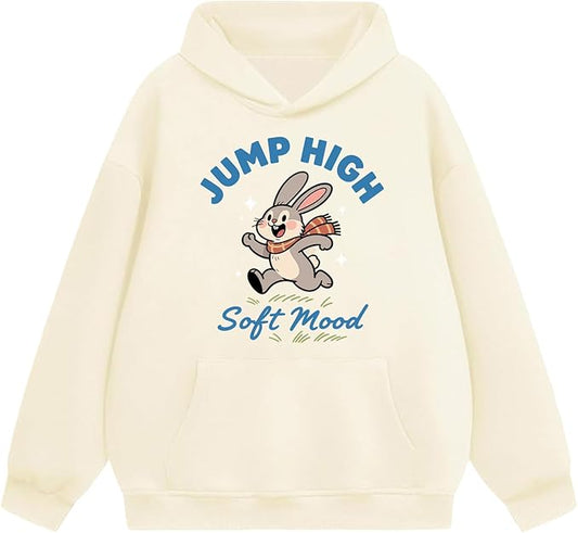 Oversized Hoodies for Women 2025 Trendy Cute Dog Cat Print Sweatshirts Hooded Pullover Tops with Kangaroo Pocket