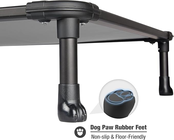 Veehoo Chew Proof Elevated Dog Bed - Cooling Raised Pet Cot - Rustless Aluminum Frame and Durable Textilene Mesh, Unique Designed No-Slip Feet for Indoor or Outdoor Use, Grey, Medium, CWC2002