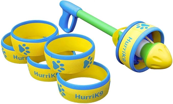 Flying Ring Launcher Dog Exerciser Starter Pack | Quickly Exercises Your Dog | Includes Launcher Starter Pack & 6 EVA Foam Rings