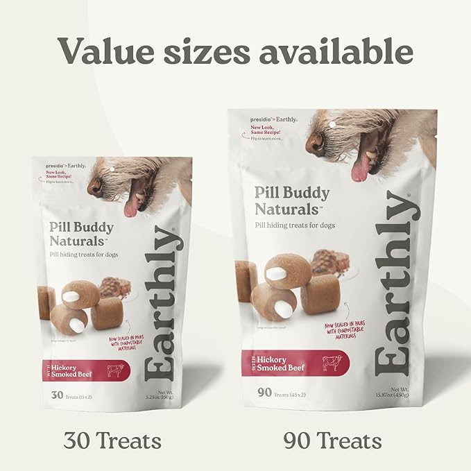 Presidio Pill Buddy Naturals - Chicken Recipe Pill Hiding Treats for Dogs - Make A Perfect Pill Concealing Pocket Or Pouch - 30 Servings