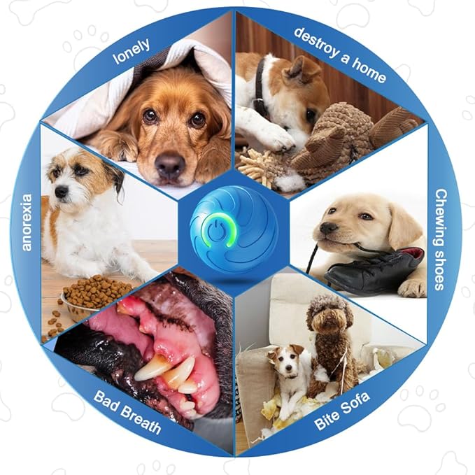 Vibrating Dog Ball, Moving Dog Ball, Shaky Ball Toy for Dogs, Interactive Bouncing Ball for Dog, Automatic Moving Dog Toy Ball, Shaking Dog Ball for Small Medium Large Dogs (Blue)